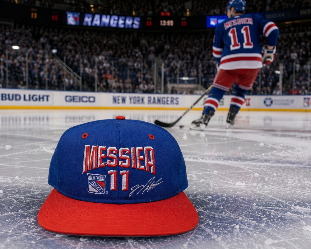 New York Rangers Mark Messier #11 AJD Snapback Hat Vintage 90s NHL USA